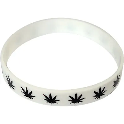 Rubber Bracelet Silicone Wristband Cannabis Bangle Mens Womens Rasta Jewellery • £2.99