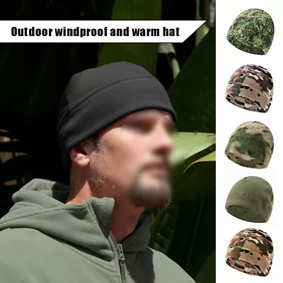  Cap Fleece Hat Winter Skull Cap Running Beanie Hat For Men Women Warm Windproof • £9.36