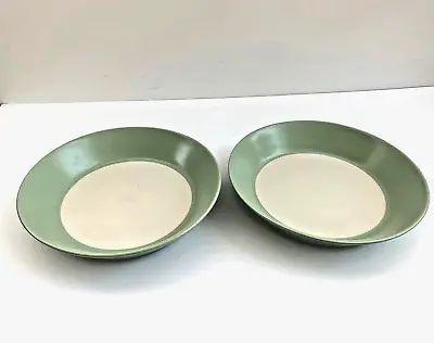 Dansk Graves Studio ANGL Personal Pasta Bowls GREEN Vintage Dinnerware Set Of 2 • $15.99