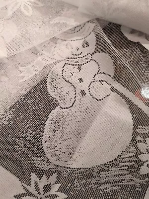 Vintage Lace Tablecloth Christmas Snowmen Oblong White Lace 60 X84  USA New  • $29.95