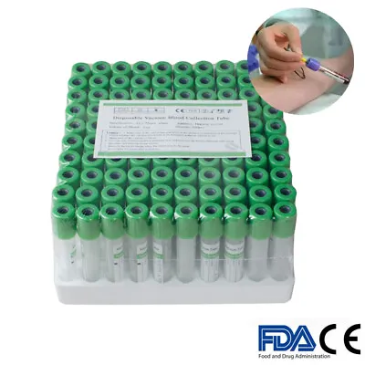 $29.99 • Buy Carejoy 100PCS 3ML Blood Collection Tubes Heparin Sodium Blood Collection Tubes