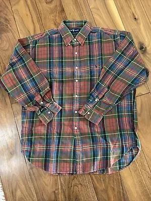 Ralph Lauren Checked Brushed Cotton Long Sleeve Shirt Size L • £8