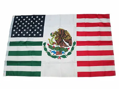 USA Mexico Diagonal Split Friendship 3x5 3'x5' Woven Poly Nylon Flag Banner 100D • $4.24