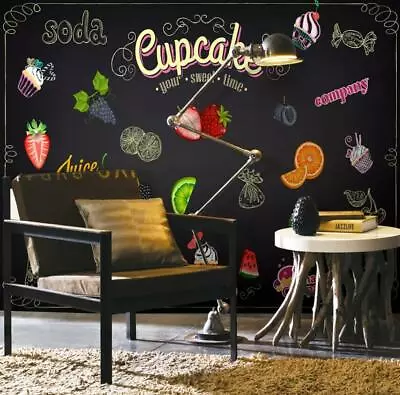 3D Cupcake O1058 Wallpaper Wall Mural Removable Self-adhesive Sticker Kids Amy • $376.99