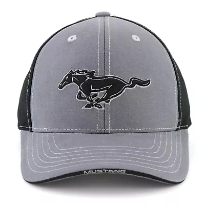 Ford Mustang Pony Baseball Hat Ball Cap Gray Black Official Licensed Embroidered • $21.99
