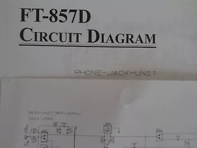 Yaesu Ft-857d (genuine Print Circuit Diagrams Only).........radio-spares-ireland • £19.99