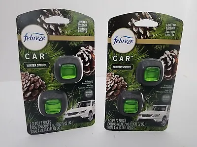 Febreze Car Air Freshener Winter Spruce 2 Count Vent Clips Pine Christmas Tree • $12