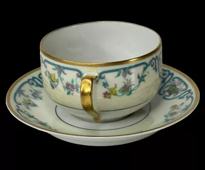 Vintage Haviland Limoges France White Gold  Noinville Gold  Trim Tea Cup Saucer • £15.15