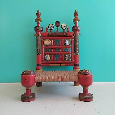Vintage Low Colorful Punjabi India Chair Antique • $295