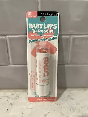 NEW MAYBELLINE Baby Lips Dr. Rescue Medicated Balm - 55 Coral Crave 4.4g/.15oz. • $4.79
