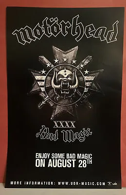 Motorhead PROMO 17x11 In-store 2015 Poster To Promote  Bad Magic XXXX  LP New • $25