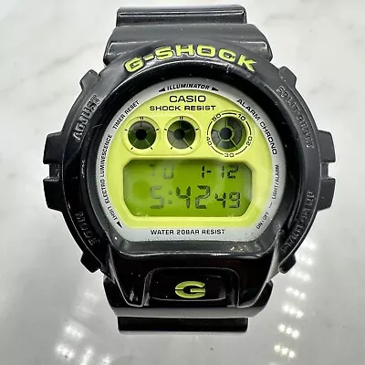 Casio G Shock DW-6900CS Acid Green / Gloss Black Alarm Chronograph - NEW BATTERY • $62.99