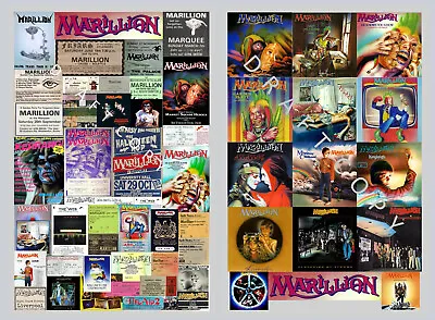 TWO **MARILLION** TOUR Memorabilia/ ART POSTERS 1980's 8inX 12inch *NEW* • £19.95