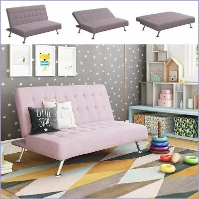 $225.98 • Buy Convertible Futon Sofa Couch Kids Lounger Comfortable Tufted Sleeper Bed Lilac