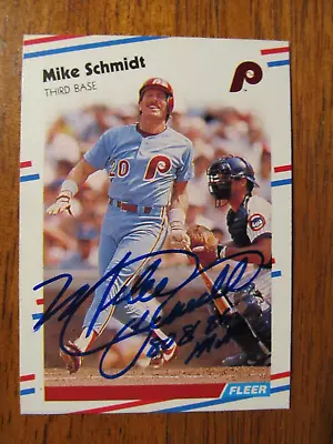 1988-Fleer Mike Schmidt Autograph With MVP Years NM/Mint Very Nice • $29.99