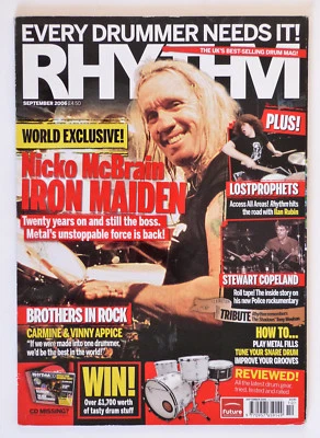 £5.99 • Buy Rhythm Magazine: Sept 2006, Nicko McBrain, Stewart Copeland, Pat Keeler..Etc.