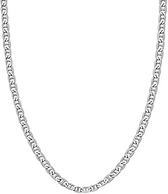 3MM 925 Sterling Silver Italian Diamond Cut Flat Mariner Chain Necklace 16 -30  • $22.99