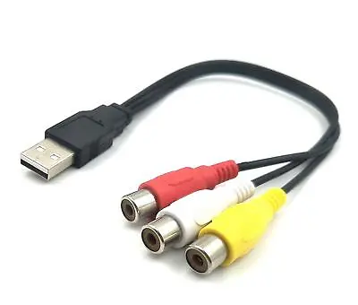 Halokny USB To 3 RCA Cable 8 Inch  Male To 3RCA Female • $14.45