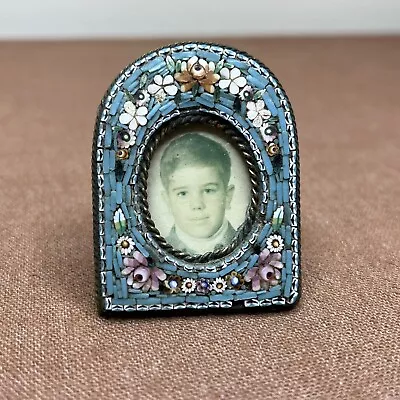 Antique Micro Mosaic Mini Frame Floral Flowers • $69.95