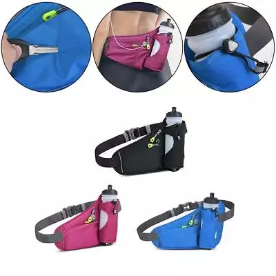 Running Belt Waist Bag Outdoor Sport Fanny Pack 3 Color With Water Bottle Holder • £10.07