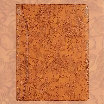 Patterned Leather Portfolio10.5×14 Inch I 3 Ring Binder I A4 Clipboard Brown • $29.99