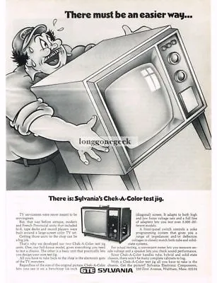 1972 GTE Sylvania Chek-A-Color Test Jig TV Repair Equipment Vintage Ad  • $8.95