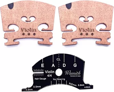Fitted 4/4 Full Size Violin Maple Bridge With Reference Template Tool Violin Par • $38.65