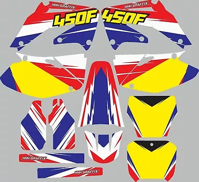 Graphic Kit For 2002-2004 Honda CRF 450 CRF450 Shrouds Fender Plastic Decals  • $99