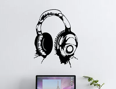 Banksy Style Headset Home Bedroom Graffiti Decor Wall Art Decal Vinyl Sticker • £3.49