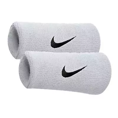 Nike Swoosh Doublewide Wristband White/Black • $29.99