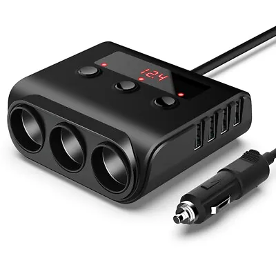 12V Car Cigarette Lighter Splitter Socket USB 3Way Plug Multi Charger Adapter • £8.87