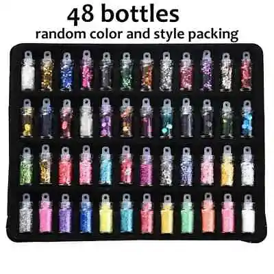 Mini Glitter Glass Bottles For Nail Art Epoxy Resin DIY Crafts. • £8.50