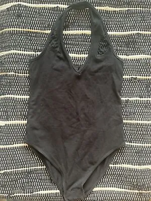 £2.50 • Buy River Island Black Halterneck Mesh Detail Bodysuit Body Top Size 8