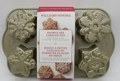 2014 Williams Sonoma Nordic Ware Snowflake Cakelet Pan NEW 6 Mini Cakes • $19.08