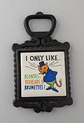 Vintage Fox Cast Iron Ceramic Tile Mini Trivet Made In Japan • £22.49