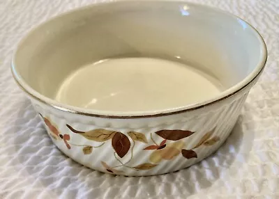 Vintage Hall Autumn Leaf Jewel Tea Mary Dunbar French Baker Casserole Gold Trim • $12.99