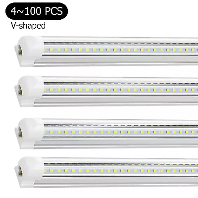 4-100 Pack T8 4FT LED Tube Light Bulbs Integrated LED Shop Light Fixture 6500K • $45.79