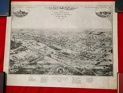 1866 Lansing Michigan MI Capital Historic Panoramic Town Birdseye Map 1939 Repro • $118.99