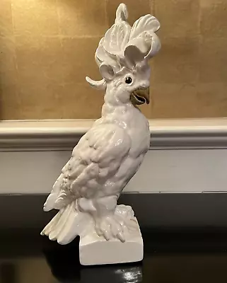 Large 13  Freeman McFarlin Pottery White Cockatoo By Kay Finch; Stunning; Label! • $129.95