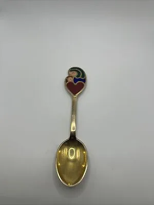 Estate Anton Michelsen Denmark 1968 Sterling Silver Enamel Finish 6-3/8” Spoon • $64.95