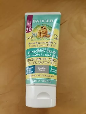 Badger Baby Chamomile Sunscreen Cream 87 Ml - Broad Spectrum SPF 30 Zinc Oxide • £20