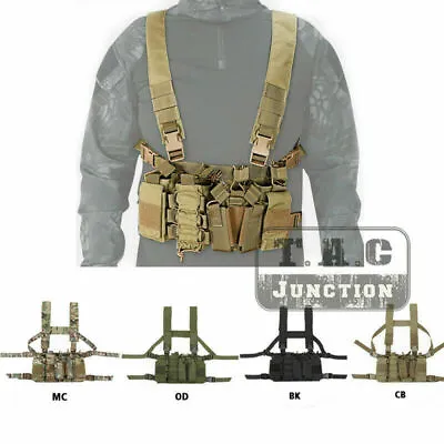 Tactical D3 Lightweight Chest Rig H-harness Vest W/ 5.56 7.62 9mm Magazine Pouch • $50.95