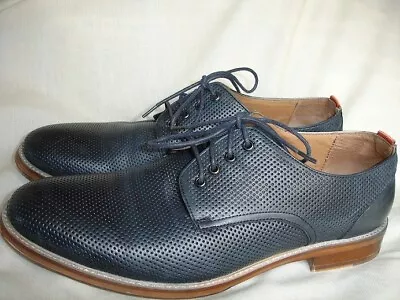 Mens Blue Leather Bertie Lace Up Shoes Size 9 • £25