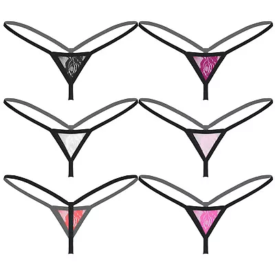 US Sexy Lace Women's Micro Thongs G-string Briefs T-Back Bikini Panties Lingerie • $7.08