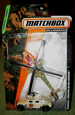 Matchbox SkyBusters AH-64 Apache & Humvee MBX Mission Combat 2 Pack 2013 • $25