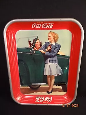 Vintage 1942 Coca-Cola Two Girls At Car Roadster Original Serving Tray • $88.73