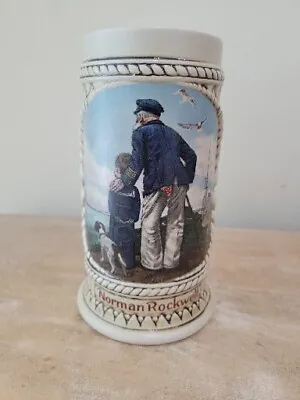 Norman Rockwell Mug Beer Stein Coffee Nautical Looking Out To Sea 1985 Ceramarte • $5.99