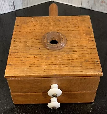 VTG Wood Marble Black Ball Voting Box With Handle & Drawer Masonic Fraternal • $129.99