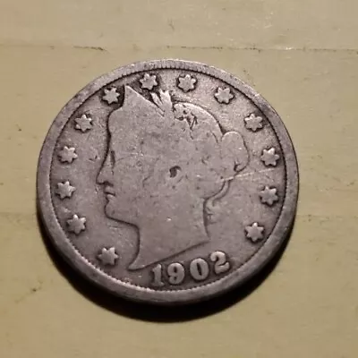 1902 Liberty Head V 5c Nickel. Clear Date • $1