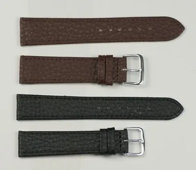 £3.95 • Buy Buffalo Grained Leather Watch Strap Replacement For Formal Black/brown 12mm-20mm